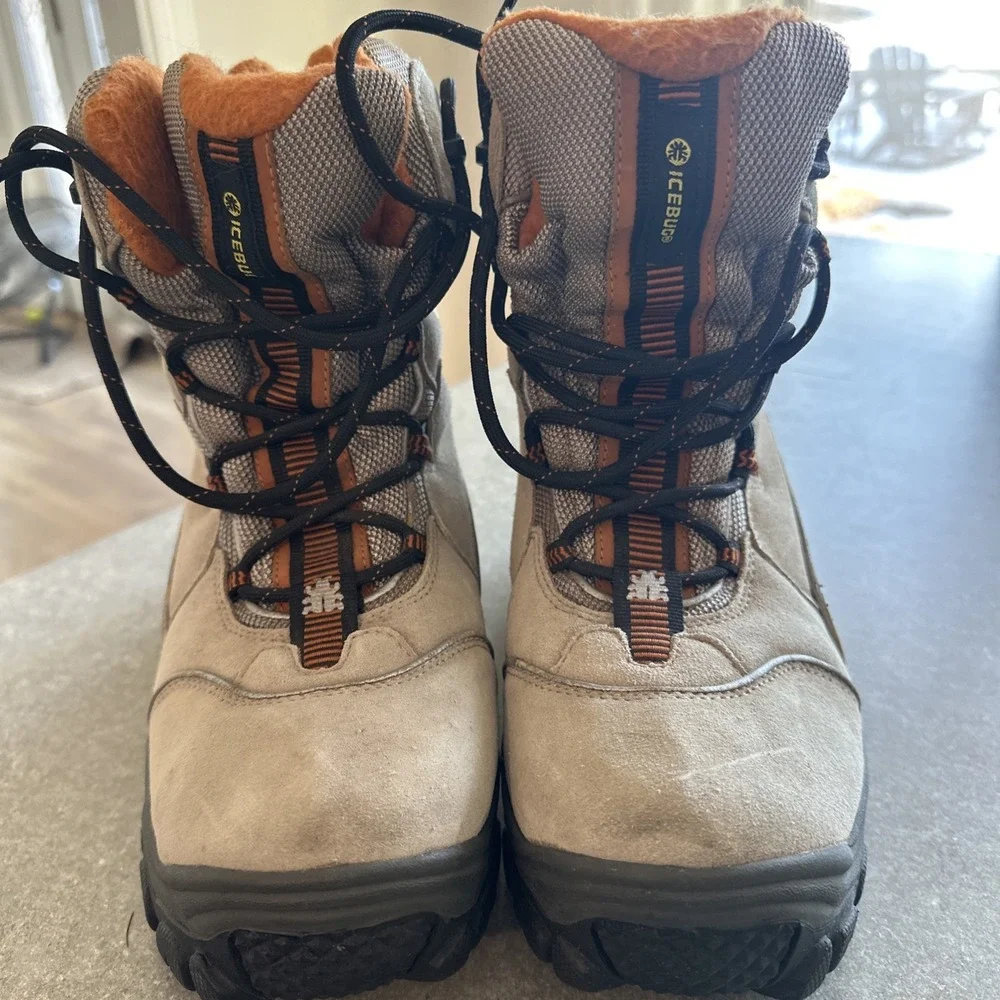 Icebug Sorsa Snow Ice Boots Men US size 8/41 Beige Lace Up